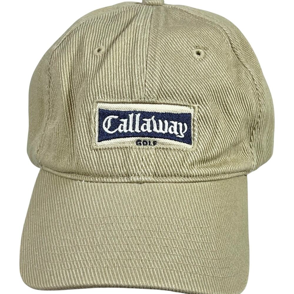 Callaway Golf Hat Cap Men Corduroy Adjustable Strapback Vintage Beige OSFM